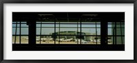 Framed Airport viewed from inside the terminal, Dallas Fort Worth International Airport, Dallas, Texas, USA