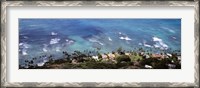 Framed Aerial view of the pacific ocean, Ocean Villas, Honolulu, Oahu, Hawaii, USA