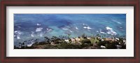 Framed Aerial view of the pacific ocean, Ocean Villas, Honolulu, Oahu, Hawaii, USA
