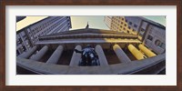 Framed Low angle view of a stock exchange building, New York Stock Exchange, Wall Street, Manhattan, New York City, New York State, USA