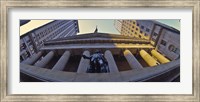 Framed Low angle view of a stock exchange building, New York Stock Exchange, Wall Street, Manhattan, New York City, New York State, USA