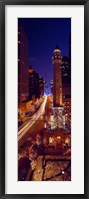 Framed Buildings lit up at night, Water Tower, Magnificent Mile, Michigan Avenue, Chicago, Cook County, Illinois, USA