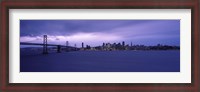 Framed Bay Bridge with Purple Sky, San Francisco Bay, California