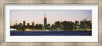 Framed New York City Skyline Lit Up at Night