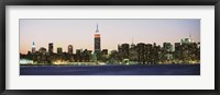 Framed New York City Skyline Lit Up at Night