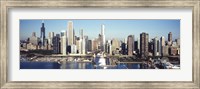 Framed Skyscrapers in a city, Navy Pier, Chicago Harbor, Chicago, Cook County, Illinois, USA 2011