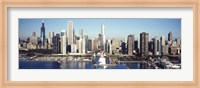 Framed Skyscrapers in a city, Navy Pier, Chicago Harbor, Chicago, Cook County, Illinois, USA 2011