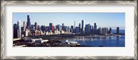 Framed Skyscrapers at the waterfront, Field Museum, Shedd Aquarium, Lake Michigan, Chicago, Cook County, Illinois, USA 2011