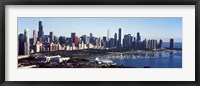 Framed Skyscrapers at the waterfront, Field Museum, Shedd Aquarium, Lake Michigan, Chicago, Cook County, Illinois, USA 2011