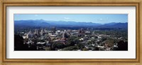 Framed Aerial view of a city, Asheville, Buncombe County, North Carolina, USA 2011