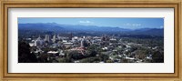 Framed Aerial view of a city, Asheville, Buncombe County, North Carolina, USA
