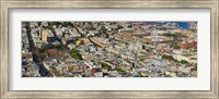Framed Aerial view of buildings in a city, Columbus Avenue and Fisherman's Wharf, San Francisco, California, USA