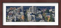 Framed Aerial view of buildings in a city, Russian Hill, Lombard Street and Crookedest Street, San Francisco, California, USA