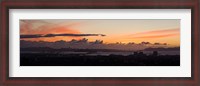 Framed City view at dusk, Emeryville, Oakland, San Francisco Bay, San Francisco, California, USA