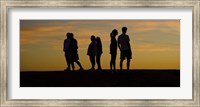 Framed Silhouette of people on a hill, Baldwin Hills Scenic Overlook, Los Angeles County, California, USA