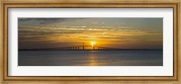 Framed Sunrise over Sunshine Skyway Bridge, Tampa Bay, Florida, USA