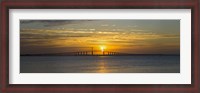 Framed Sunrise over Sunshine Skyway Bridge, Tampa Bay, Florida, USA