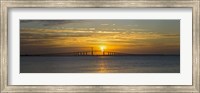 Framed Sunrise over Sunshine Skyway Bridge, Tampa Bay, Florida, USA