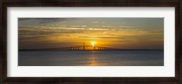Framed Sunrise over Sunshine Skyway Bridge, Tampa Bay, Florida, USA