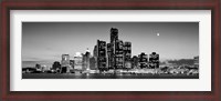 Framed Buildings at the waterfront, River Detroit, Detroit, Michigan, USA
