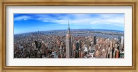 Framed Aerial view of New York City with empire state building, New York State