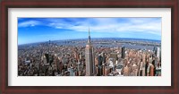 Framed Aerial view of New York City with empire state building, New York State