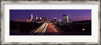 Framed Light streaks of vehicles on highway at dusk, Philadelphia, Pennsylvania, USA