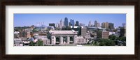 Framed Union Station with city skyline in background, Kansas City, Missouri, USA