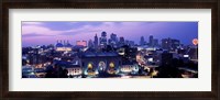 Framed Union Station at sunset with city skyline in background, Kansas City, Missouri