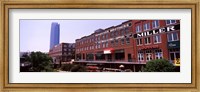 Framed Bricktown Mercantile building along the Bricktown Canal with Devon Tower in background, Bricktown, Oklahoma City, Oklahoma