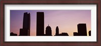 Framed Downtown skyline at dusk, Oklahoma City, Oklahoma, USA