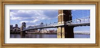 Framed John A. Roebling Bridge across the Ohio River, Cincinnati, Ohio