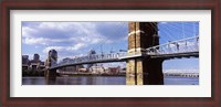 Framed John A. Roebling Bridge across the Ohio River, Cincinnati, Ohio