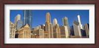 Framed Low angle view of city skyline, Michigan Avenue, Chicago, Cook County, Illinois, USA