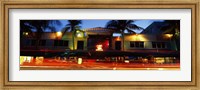 Framed Traffic in front of a building at dusk, Art Deco District, South Beach, Miami Beach, Miami-Dade County, Florida, USA