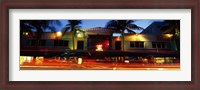 Framed Traffic in front of a building at dusk, Art Deco District, South Beach, Miami Beach, Miami-Dade County, Florida, USA