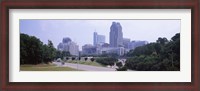 Framed Street scene with buildings in a city, Raleigh, Wake County, North Carolina, USA