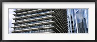 Framed Low angle view of buildings in a city, ExxonMobil Building, Chevron Building, Houston, Texas, USA