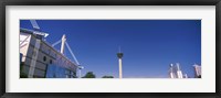 Framed Buildings in a city, Alamodome, Tower of the Americas, San Antonio Marriott, Grand Hyatt San Antonio, San Antonio, Texas, USA