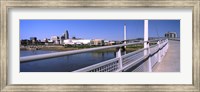 Framed Bridge across a river, Bob Kerrey Pedestrian Bridge, Missouri River, Omaha, Nebraska, USA