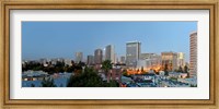 Framed Skyline at dawn, Oakland, California, USA