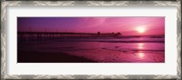 Framed San Diego Pier at dusk, San Diego, California
