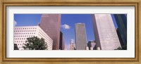 Framed Low angle view of Downtown skylines, Houston, Texas, USA