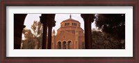 Framed Powell Library at an university campus, University of California, Los Angeles, California, USA