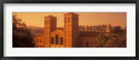 Framed Royce Hall at an university campus, University of California, Los Angeles, California, USA