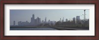 Framed Lakefront skyline at misty morning, Chicago, Cook County, Illinois, USA