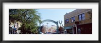 Framed Street scene, Lincoln Square, Chicago, Cook County, Illinois, USA