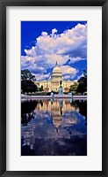 Framed Government building on the waterfront, Capitol Building, Washington DC
