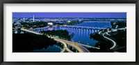 Framed Aerial view of Washington DC and river