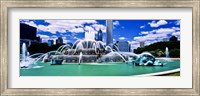Framed Buckingham Fountain in Grant Park, Chicago, Cook County, Illinois, USA